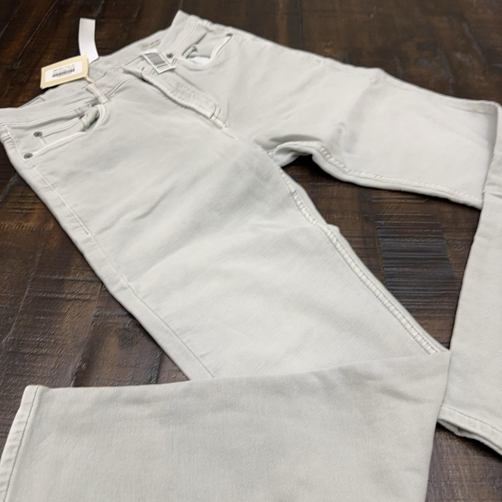 Faherty Mens 30x30 Slim Straight Jeans Gray Light Wash Stretch Terry MBC0021-FOL